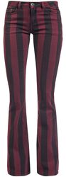 Grace - Black/Red Striped Trousers, Gothicana by EMP, Cloth Trousers