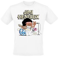 Jimi Hendrix - Bianco e Nero Smilin Adulto T-Shirt Jimi Hendrix - Bianco e Nero Smilin Adulto T-Shirt