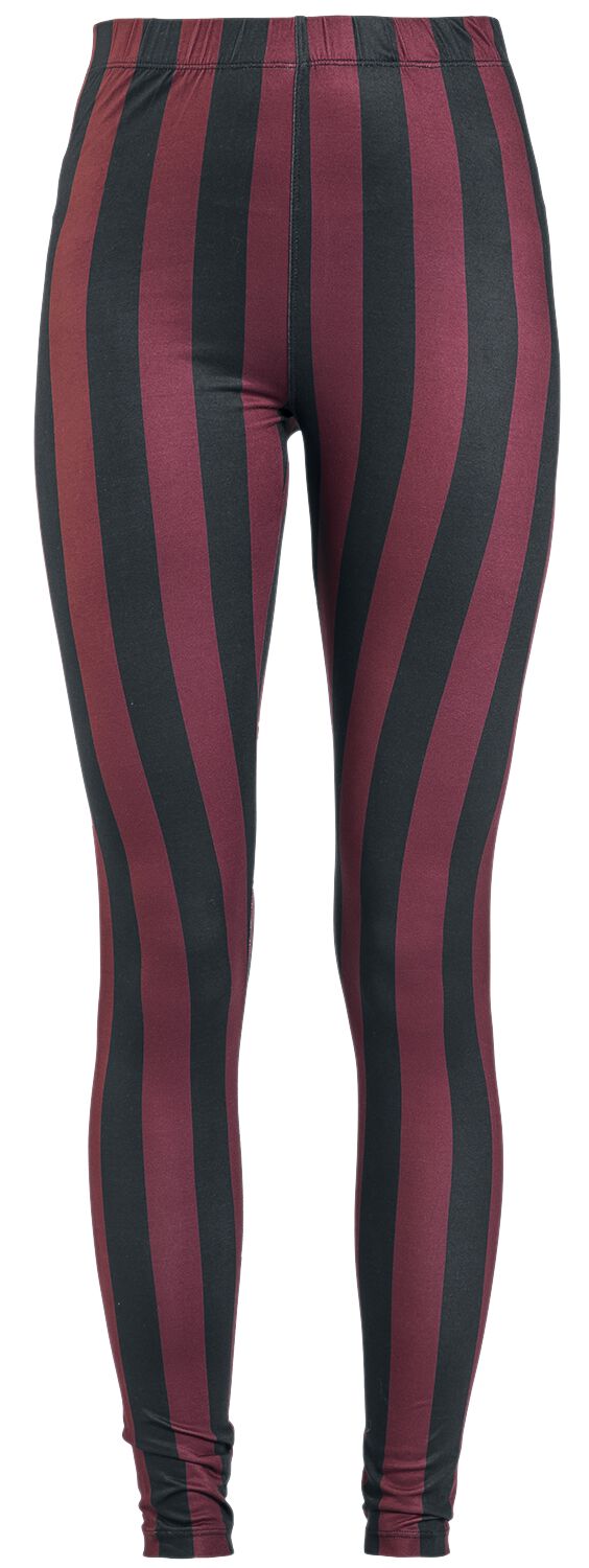 Black/Red Striped Leggings Gothicana by EMP Leggings EMP