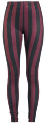 Black/Red Striped Leggings, Gothicana by EMP, Leggings