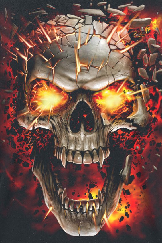 Skull Design T-Shirt For Football Fans - Red, 100% Cotton, Sizes SM-5XL