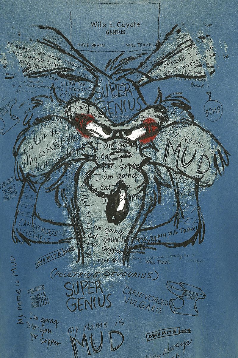 Maglietta LOONEY TUNES Wile E. Coyote – Pensieri Nascosti, Colore Cachi, Vestibilità Regular