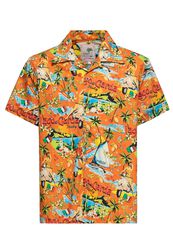 Lake Garda Tropical Hawaiian Style Shirt, King Kerosin, Short-sleeved Shirt
