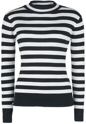 Menace White And Black Stripe Sweater, Jawbreaker, Knit jumper