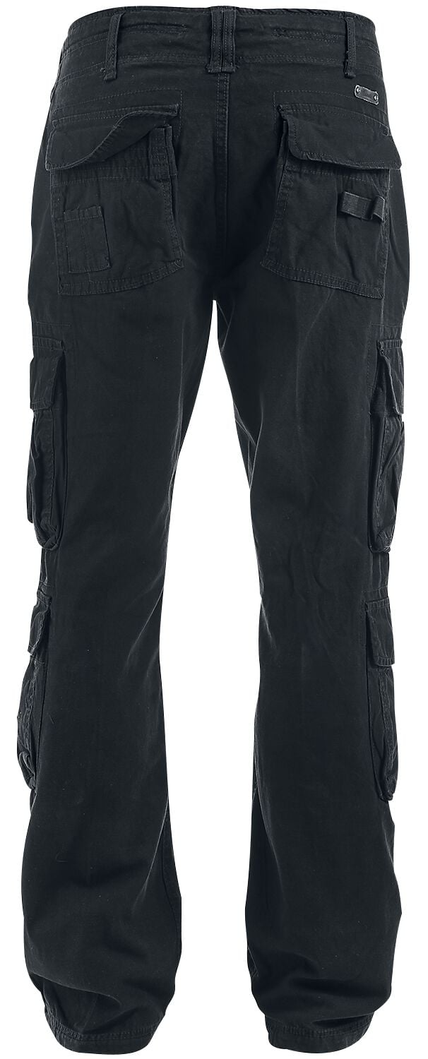 Brandit Adven Slim-Fit Cargo Trousers - Black, Size M, 98% Cotton 2% Elasthane, Multiple Pockets