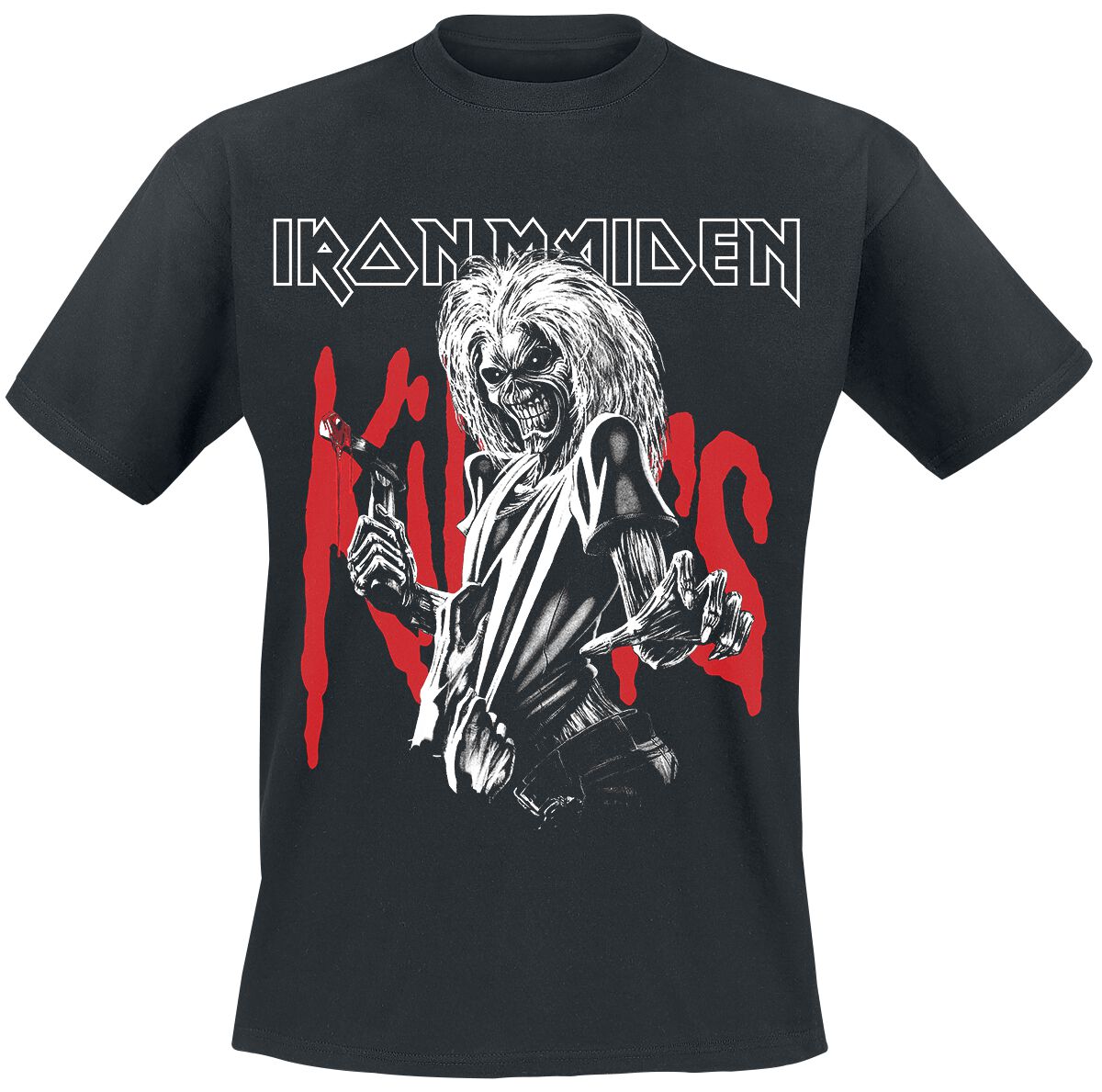 T-shirt Iron Maiden Pull & Bear Homme Noir - Taille S - Coton - État Très Bon
