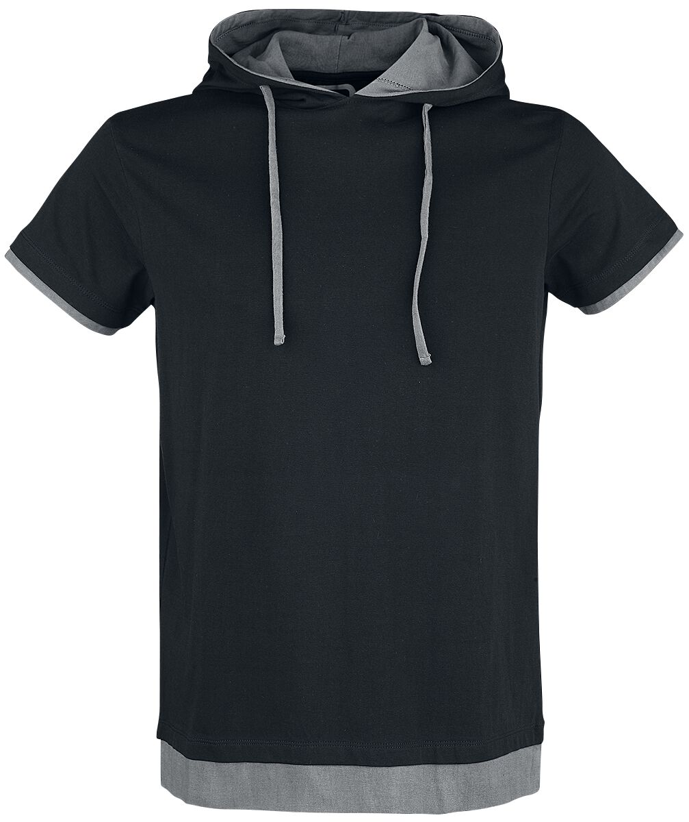 Hooded Neck Half Sleeve T Shirt With Hood Black T-shirt With Hood