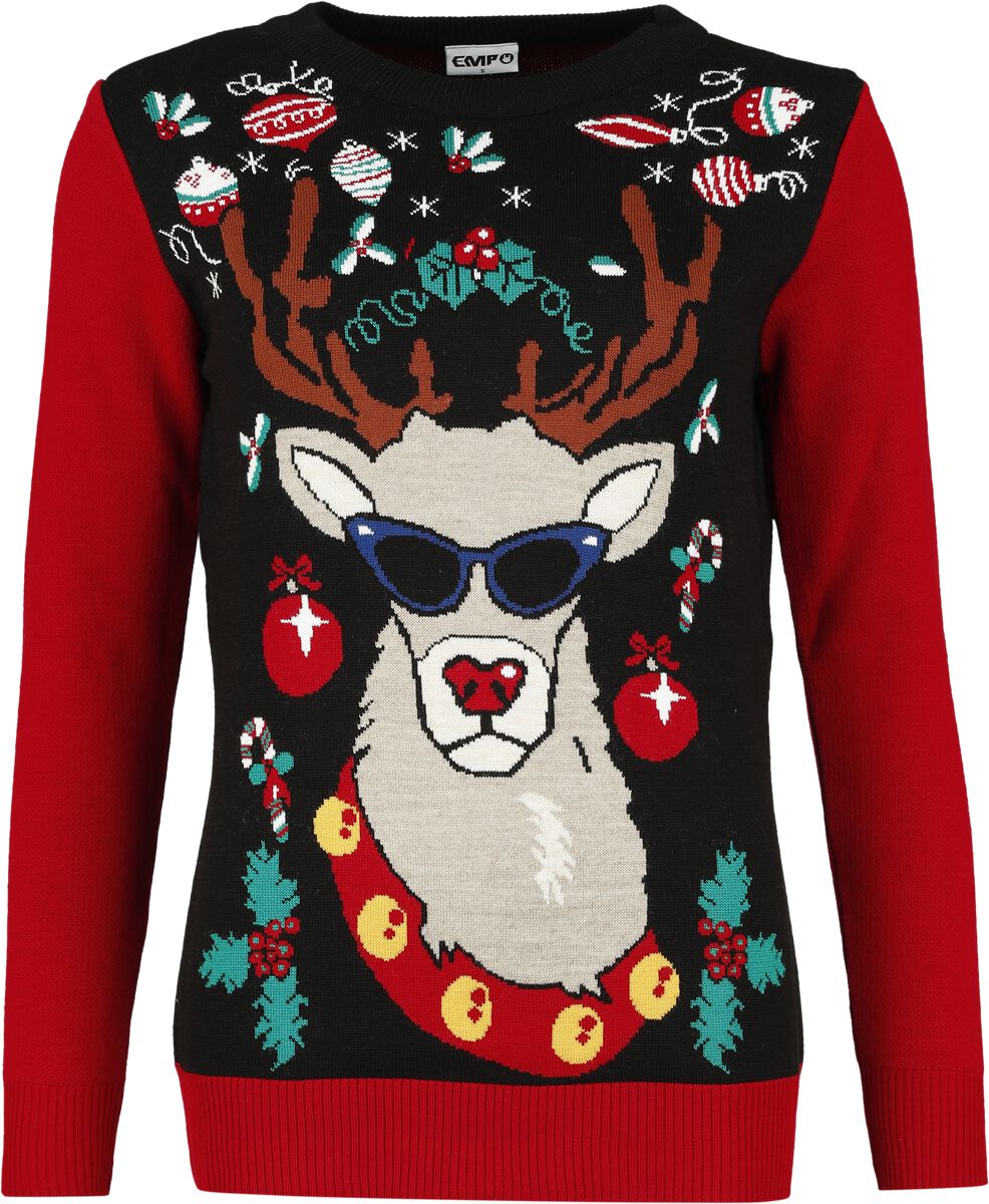 Reindeer With Sunglasses | Ugly Christmas Sweater Christmas jumper | EMP