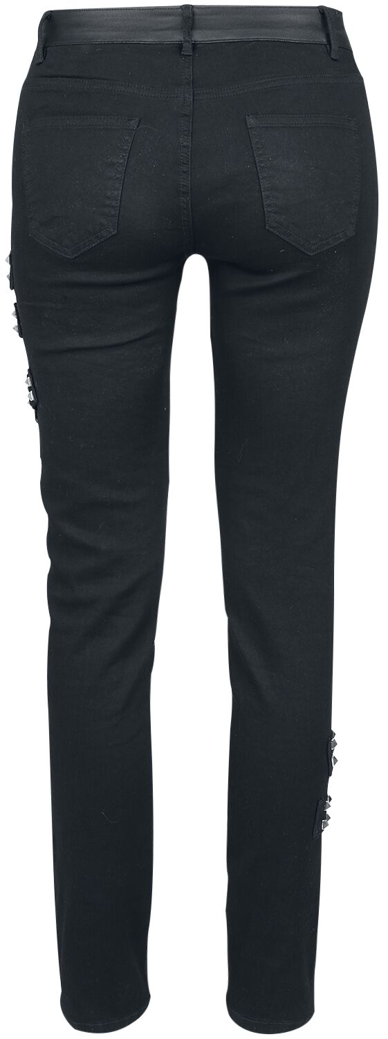 Gothicana By EMP Leggings Neri Con Inserti In Rete - Vita Media, 95% Cotone, Perfetti Per Look Rock E Casual - 5