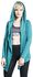 Sport and Yoga - Turquoise Cardigan with Detailed Back Print and Hood