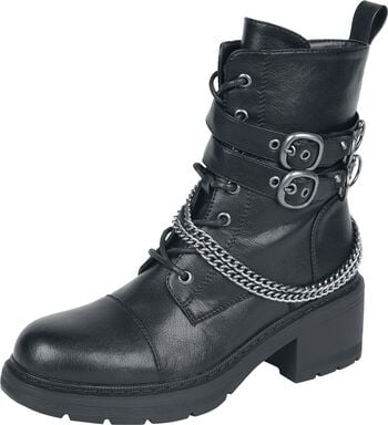 Lace-up boots with buckles and chain Rock Rebel by EMP Boot EMP