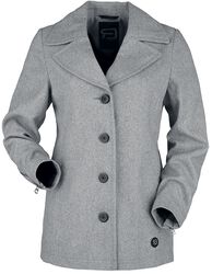 Short Grey Button-Up Coat