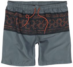 Swim Shorts With Graphic Design, RED by EMP, Swim Shorts