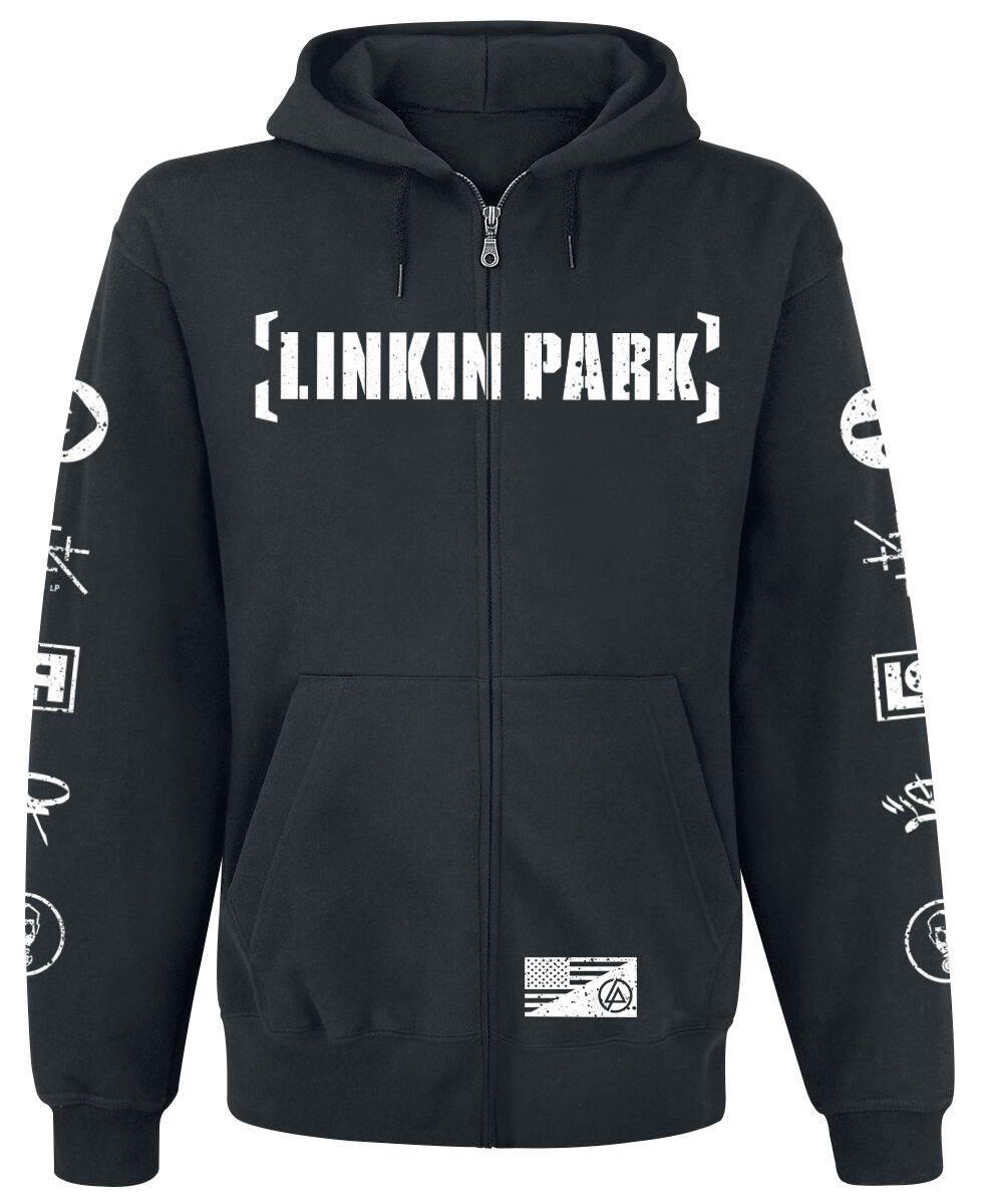 Mannelijke pullover met volledige ritssluiting voor Linkin Park Heren sweatshirts Vrijetijdsjassen Grote maten Hoody Sportkleding Werkkleding Bovenkleding met zakken,B-L