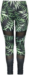 Leggings with bamboo print and mesh inserts, RED by EMP, Leggings