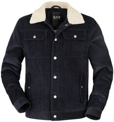 Corduroy Jacket With Teddy Fur, Black Premium by EMP, Between-seasons Jacket