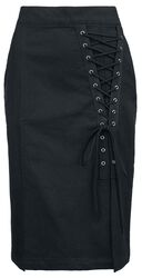 Skirt With Lace Details, Gothicana by EMP, Medium-length skirt