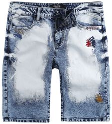 Shorts With Bleached Details, Rock Rebel by EMP, Shorts