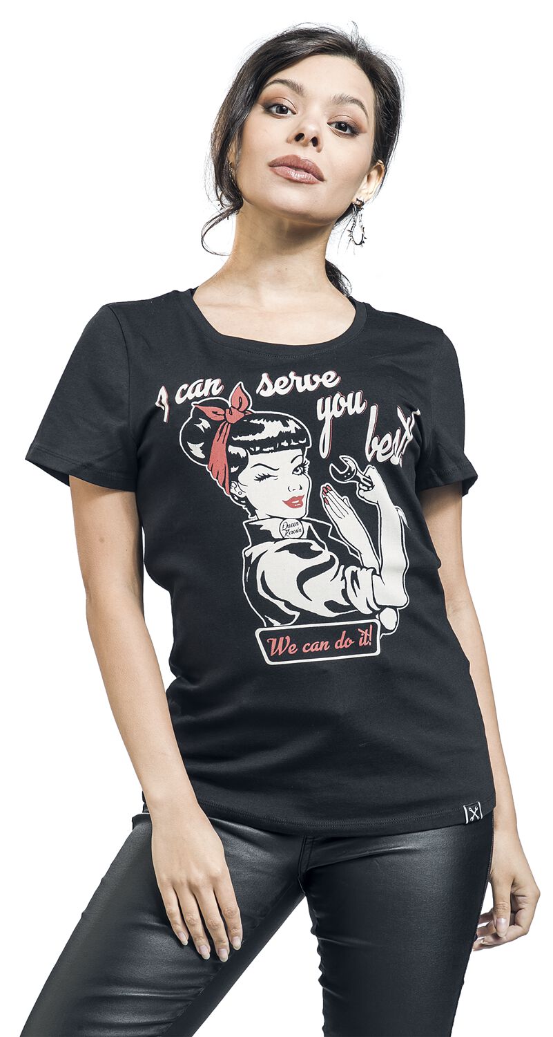I Can Serve You" Camiseta Negro De Queen Kerosin - EMP