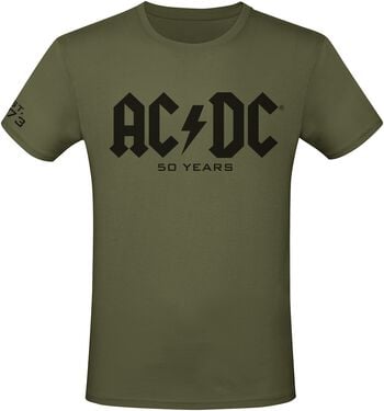 "50 Years Logo" T-shirt olive by AC/DC, view 1