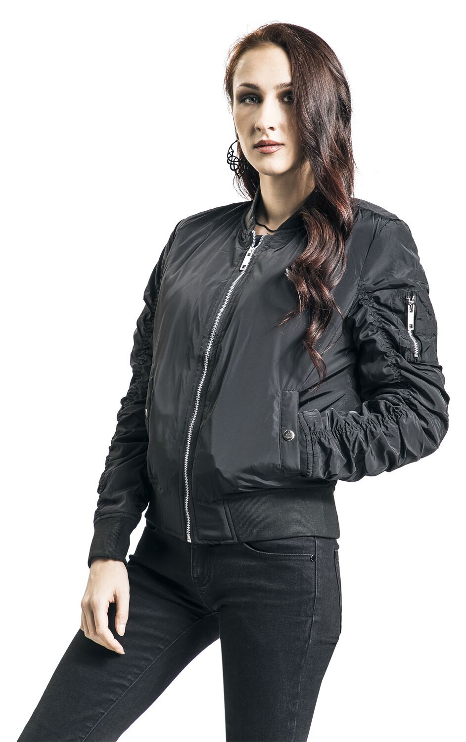 Ladies’ bomber jacket Black Premium by EMP Bomber Jacket EMP