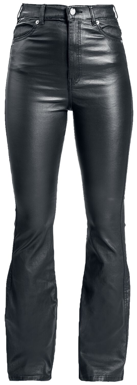 Moxy Flare Denim Imitation Leather Trousers EMP