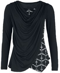Gothicana X Anne Stokes - Long-sleeved top in double-layer look, Gothicana by EMP, Long-sleeve Shirt