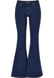Ladies’ organic low waist flared denim, Urban Classics, Jeans