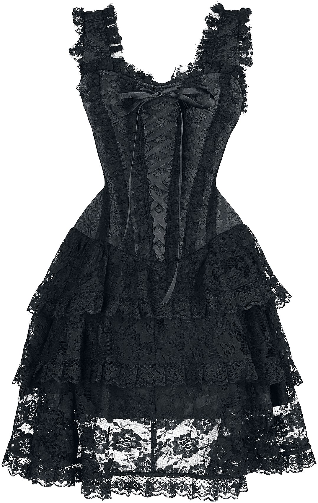 Short Corset Dress with Lace | Gothicana by EMP Mini Dress | EMP