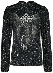 Long-sleeved top with raven print, Black Premium by EMP, Long-sleeve Shirt