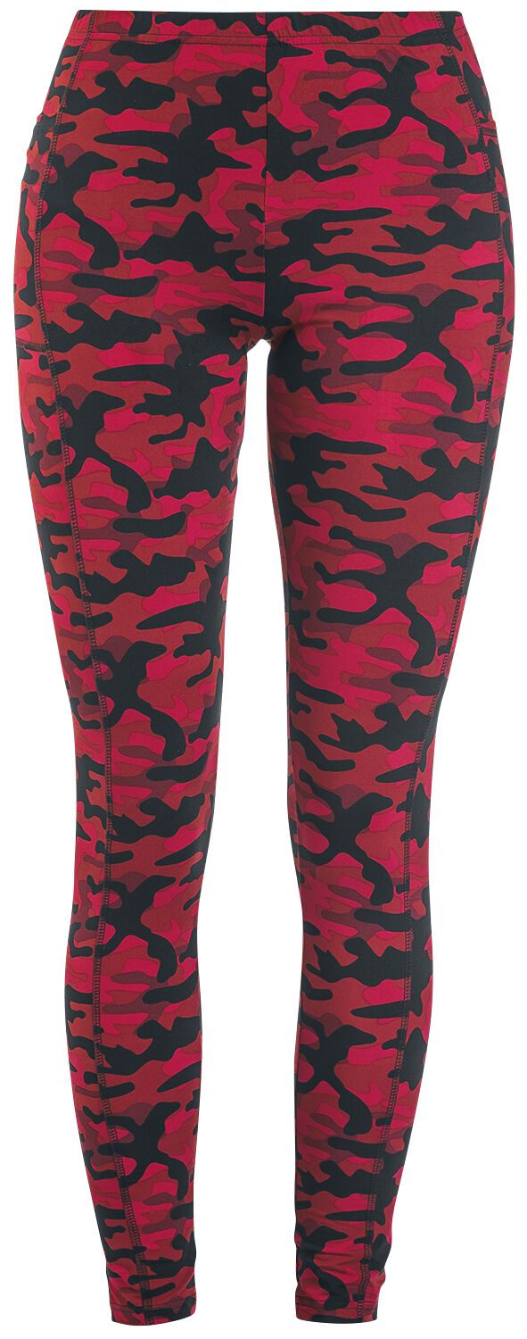 Red Camo Leggings with Side Pockets Rock Rebel by EMP Leggings EMP
