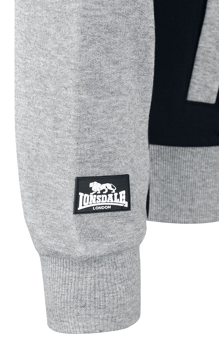 Lonsdale Sudadera Frankfield Para Hombre, Gris Y Negro, XXG
