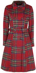 Margaret Red Plaid Coat with Removable Bow, Voodoo Vixen, Coats