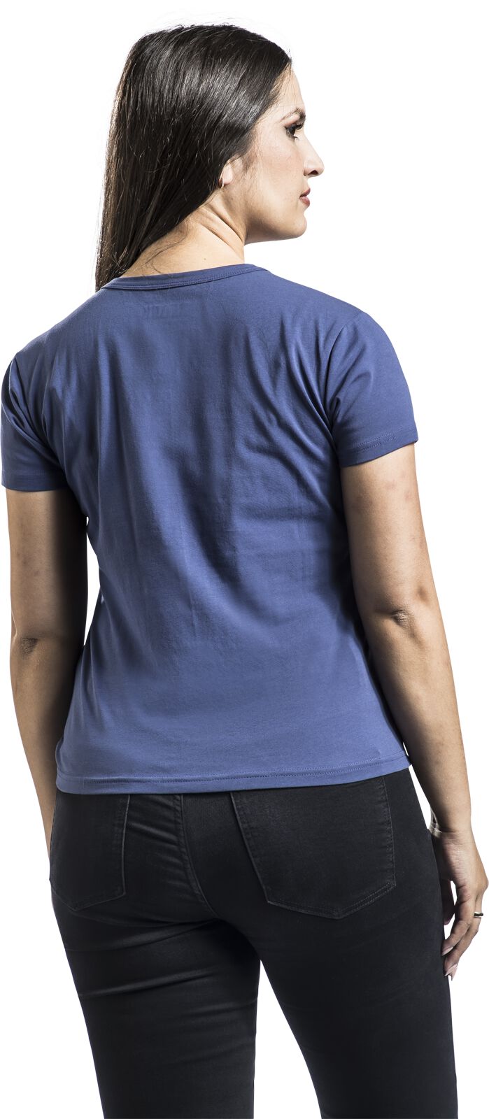 Blue t-shirt, gathered at the front | Black Premium by EMP T-Shirt | EMP