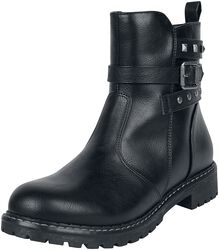 Boots with Studs and Buckles, Black Premium by EMP, Biker Boot