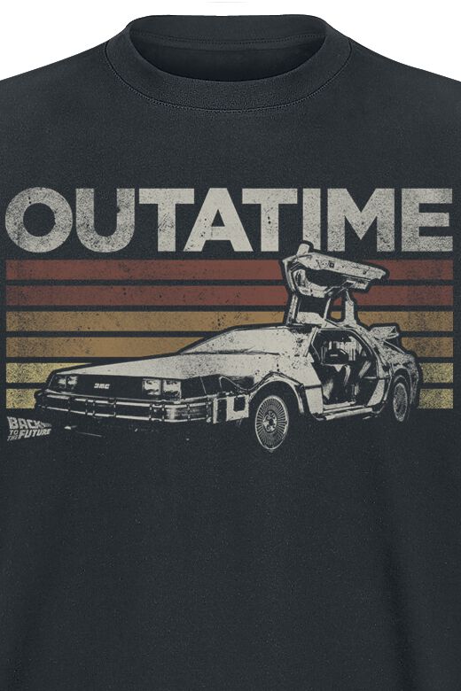 T-shirt Homme Back to the Future Delorean - Manches courtes, Noir Noir - Prêt-à-Porter