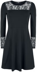 Black Long-Sleeve Dress with Lace