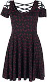 Dress with Lacing and Runes, Black Premium by EMP, Short dress