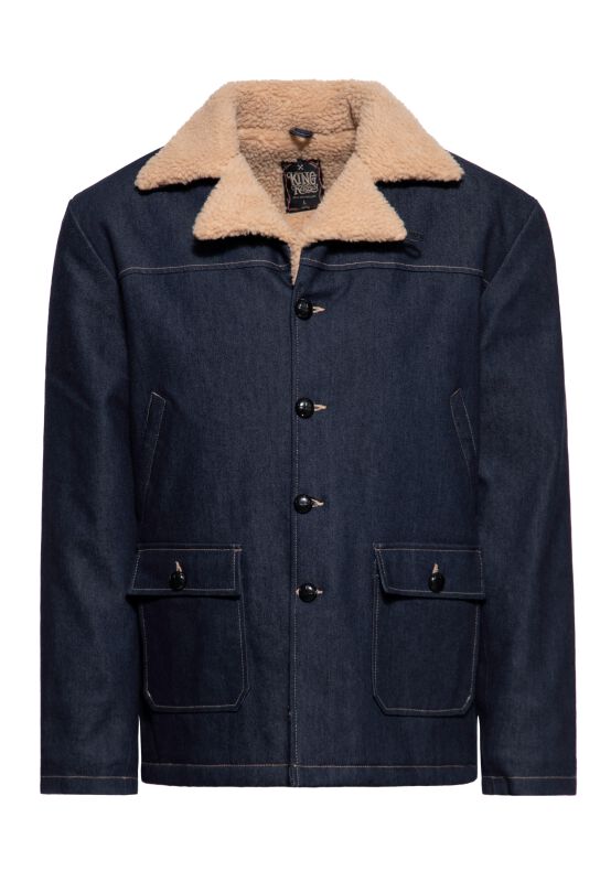 Winter Coat Dark Blue Wash King Kerosin Winter Jacket EMP
