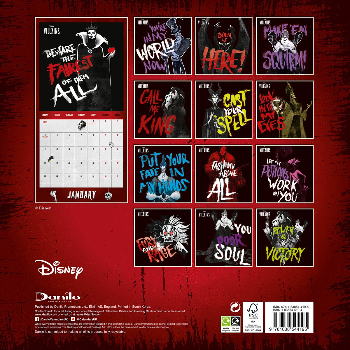 2021 Wall Calendar | Disney Villains Wall Calendar | EMP