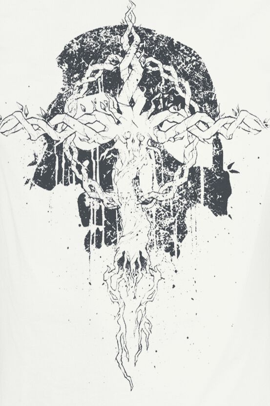 T-Shirt with skull and cross | Black Premium by EMP T-Shirt | EMP