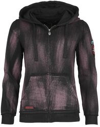 Hoodie with patches, Rock Rebel by EMP, Hooded zip