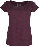 Purple T-shirt in melange-look, Black Premium by EMP, T-Shirt