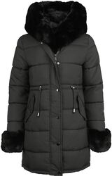 Fur Trim Padded Hooded Coat, QED London, Coats