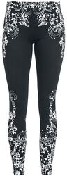 Black leggings with detailed print, Black Premium by EMP, Leggings