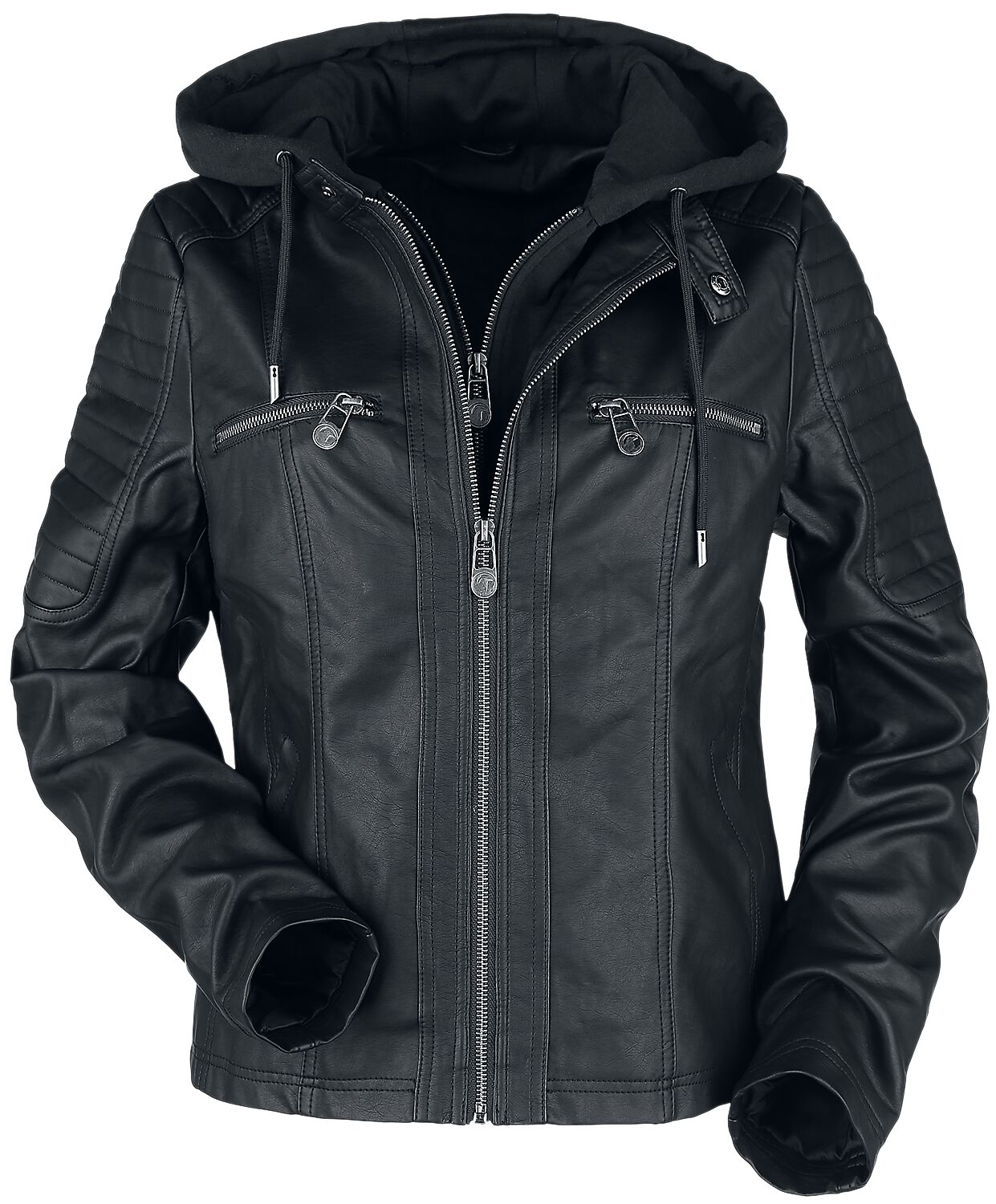 Leather Jacket Hoodie Combo Womens Leather Jacket With Jean Jacket