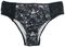 Black Underwear Set with Print and Lace Insert