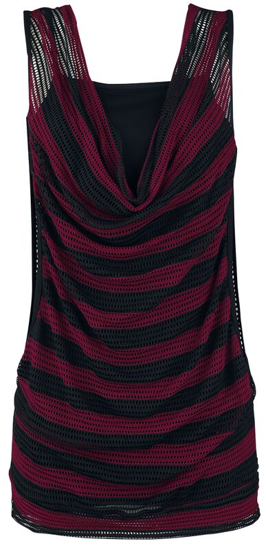 2 in 1 Double Layer Stripe Mesh Top