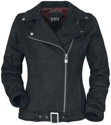 Faux suede leather jacket, Black Premium by EMP, Imitation Leather Jacket