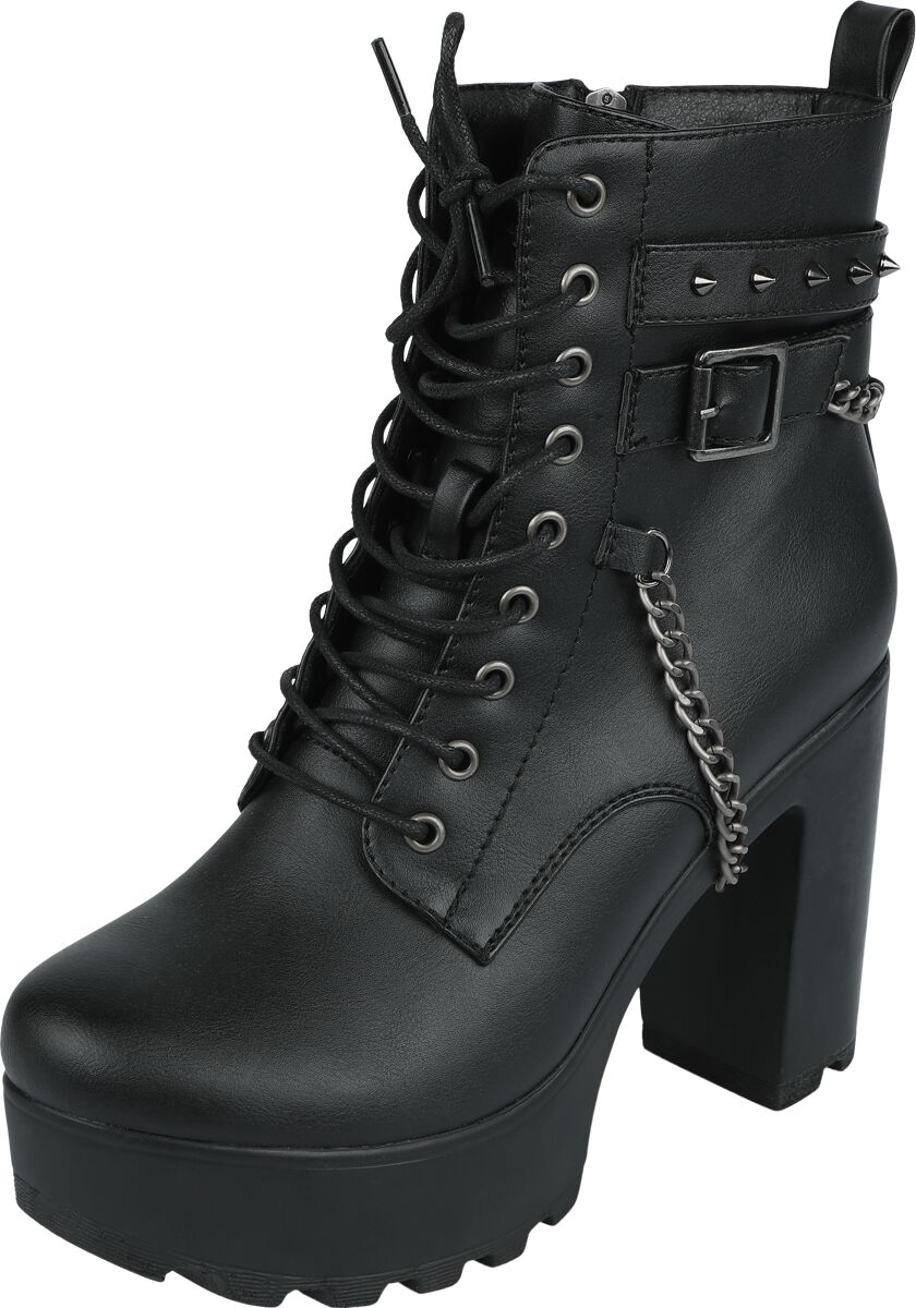 Boots With Belts And Chains Rock Rebel by EMP High Heel EMP - Main Image
